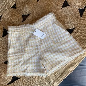 Tweed pocket high waisted shorts NWT